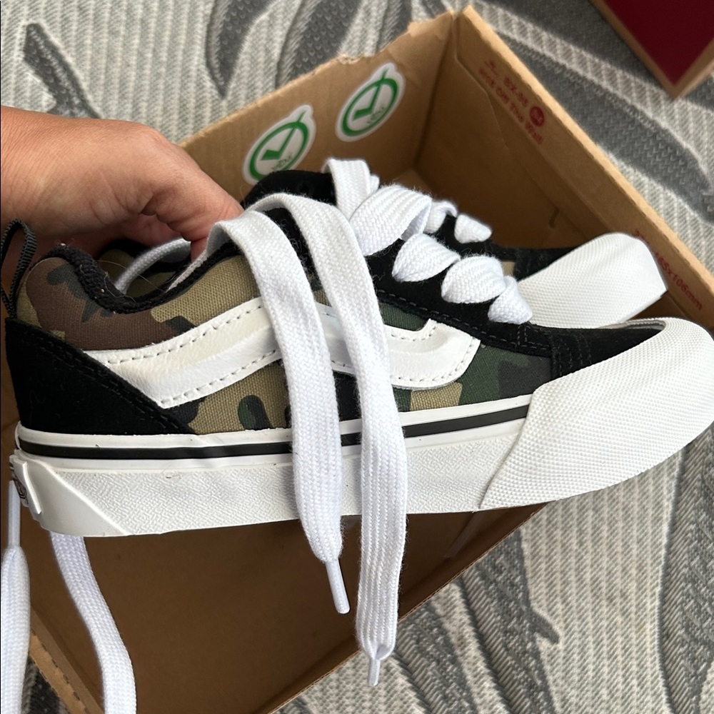 Kids Camouflage Low-Top Sneakers with White Accents